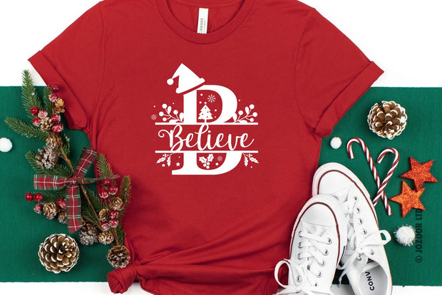 Christmas Tshirt - For Men and Women - Believe