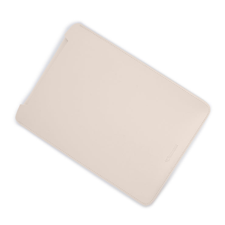 13" Vegan Leather Laptop Sleeve (Beige)