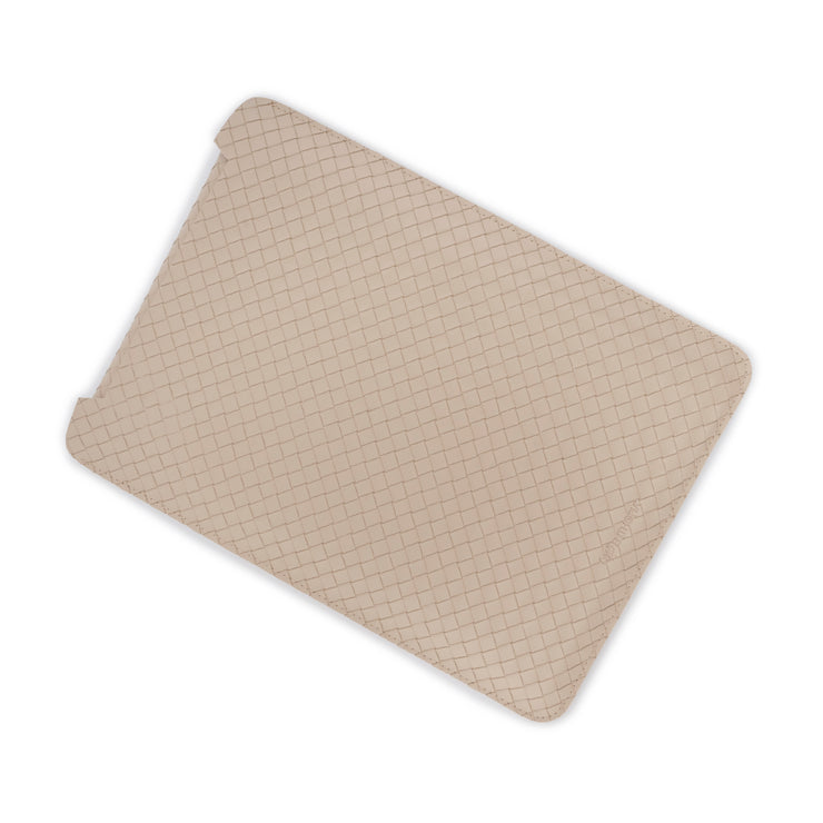 13" Vegan Leather Laptop Sleeve (Beige Criss Cross)