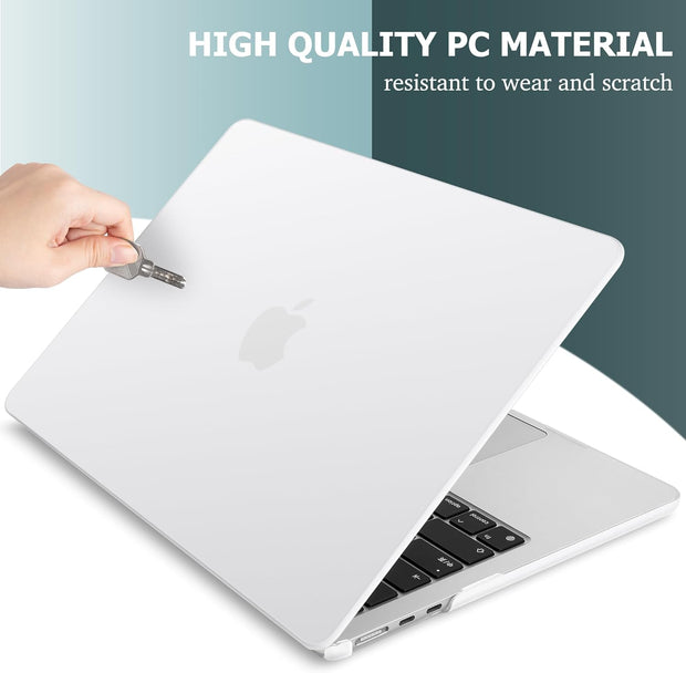 MacBook Air 13.6 inch Case 2022 - 2024 Release M3 A3113 M2 A2681 Hardshell Case - White