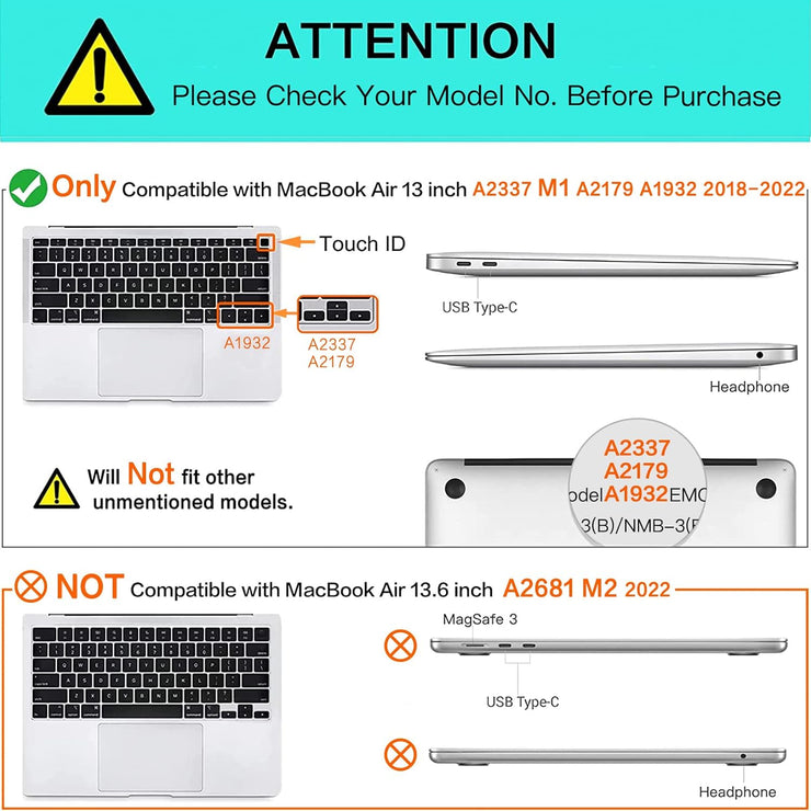 MacBook Pro 13 inch Stand Case M2 A2338 A2251 M1 A2289 A2159 A1989 A1706 2024 2023 2022-2017 - 5 Colours