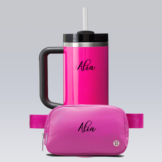 Combo Personalised Tumbler Mugs and Waist Pouch