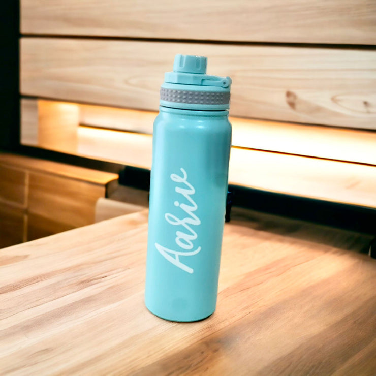 Personalised Metal Stainless Steel Bottle - Sky Blue