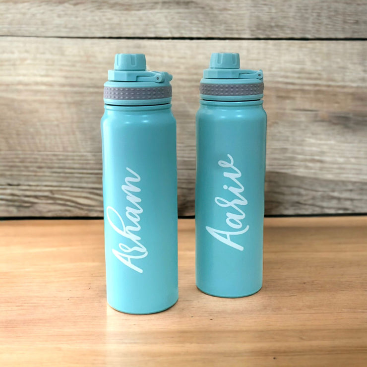 Personalised Metal Stainless Steel Bottle - Sky Blue