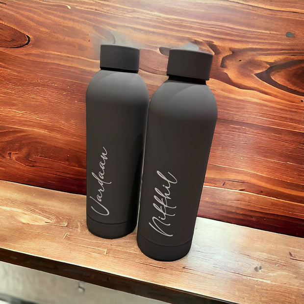 Personalised Metal Stainless Steel Bottle 500 ml - Black