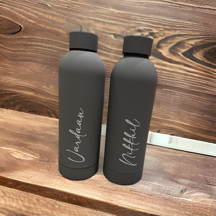 Personalised Metal Stainless Steel Bottle 500 ml - Black