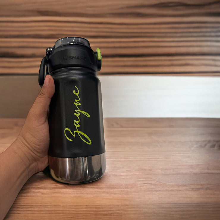 Personalised Metal Stainless Steel Bottle 2 - Black