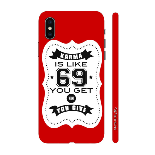 Hardshell Phone Case - Karma is like 69 - Red - Enthopia